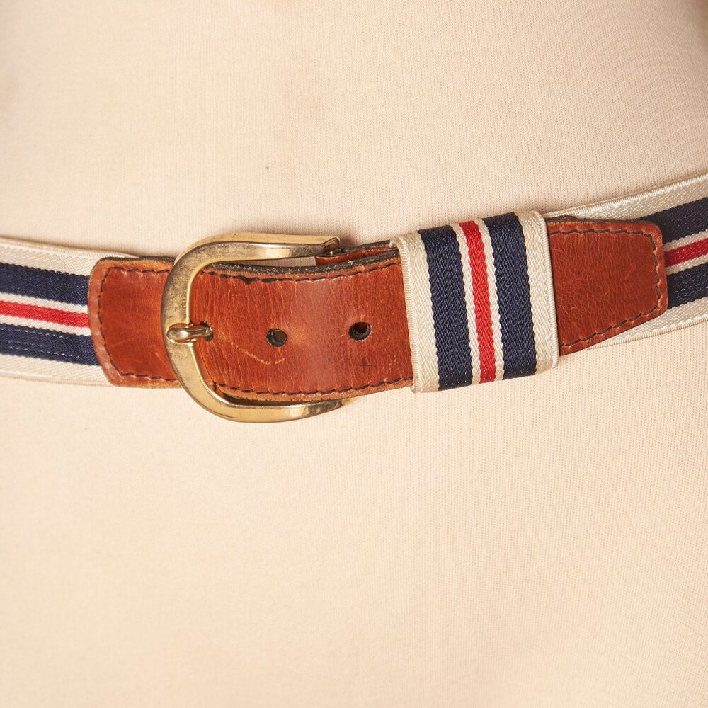 1960s Canterbury Preppy Red White and Blue Stretchy Belt